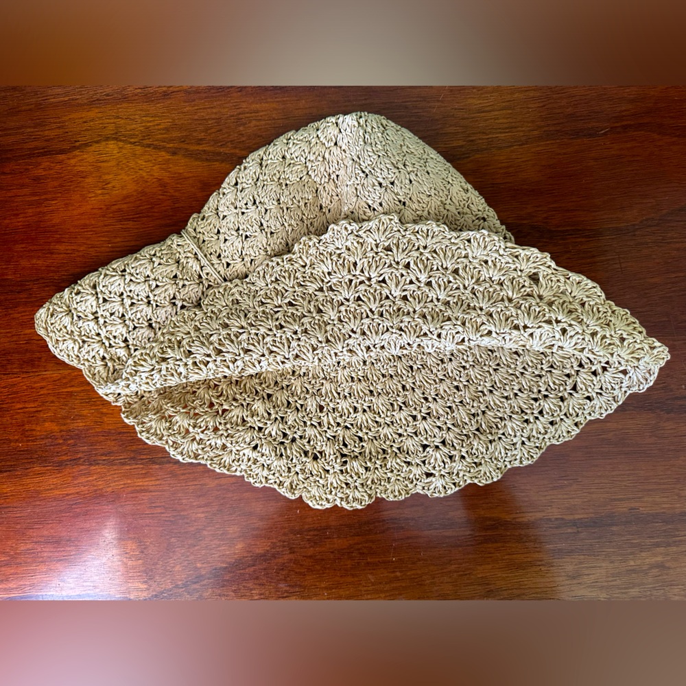 VINTAGE 1960 Sun Hat, OS, Beige